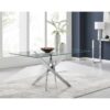 Lenworth Luxury Rectangular Dining Table in Glass and Chrome Metal - Modern Statement