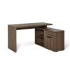 Hollice 140Cm W L-Shape Credenza Desk with Cabinet