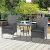 Basilica 3 Pieces Rattan Bistro Set, Wicker Garden Furniture Set