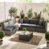 Miacomet Modular PE Rattan Garden Sofa Set and Table for Modern Gardens and Patios