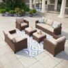 Millry All Weather Wicker/Rattan 9 - Person Seating Group with Cushions