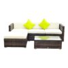 Felicity 5 Pieces PE Rattan Garden Furniture Set with Cushions