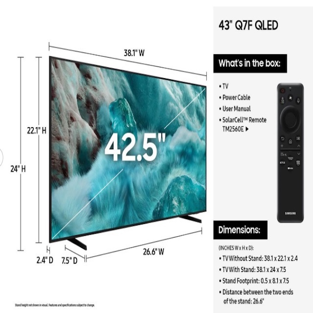 Samsung QE43Q7FAAU 43-inch 4K UHD QLED Smart TV - Image 2