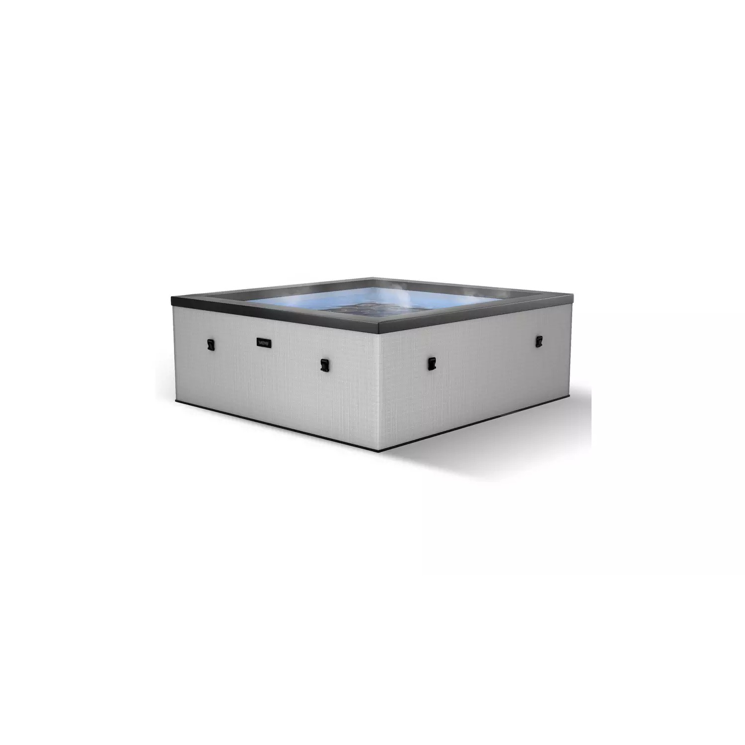 Wave Garda 4-Person Eco Foam Square Hot Tub with Integrated Heater, Graphite Grey