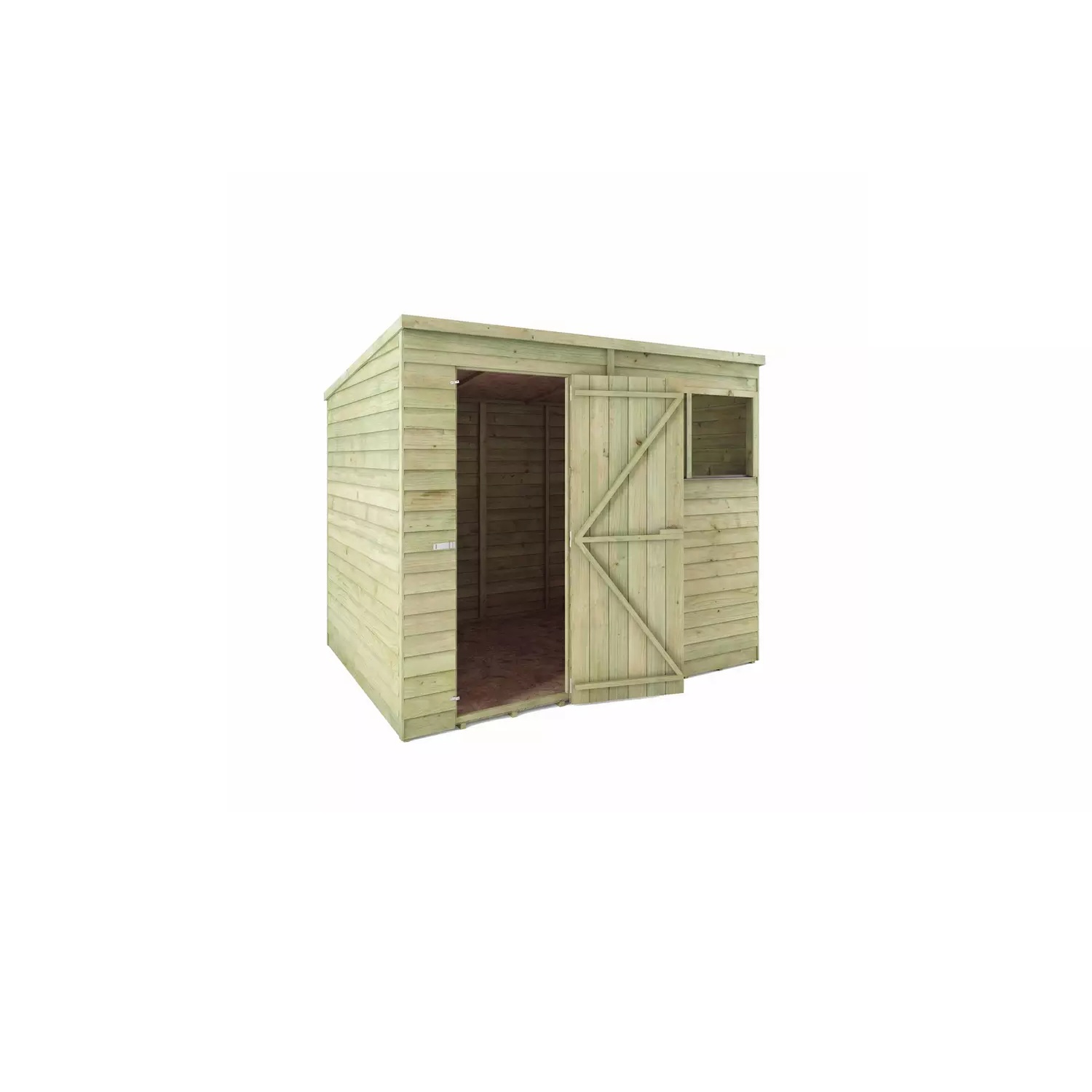 Mercia 8 x 6ft Overlap Timber Pent Shed with Window and Floor