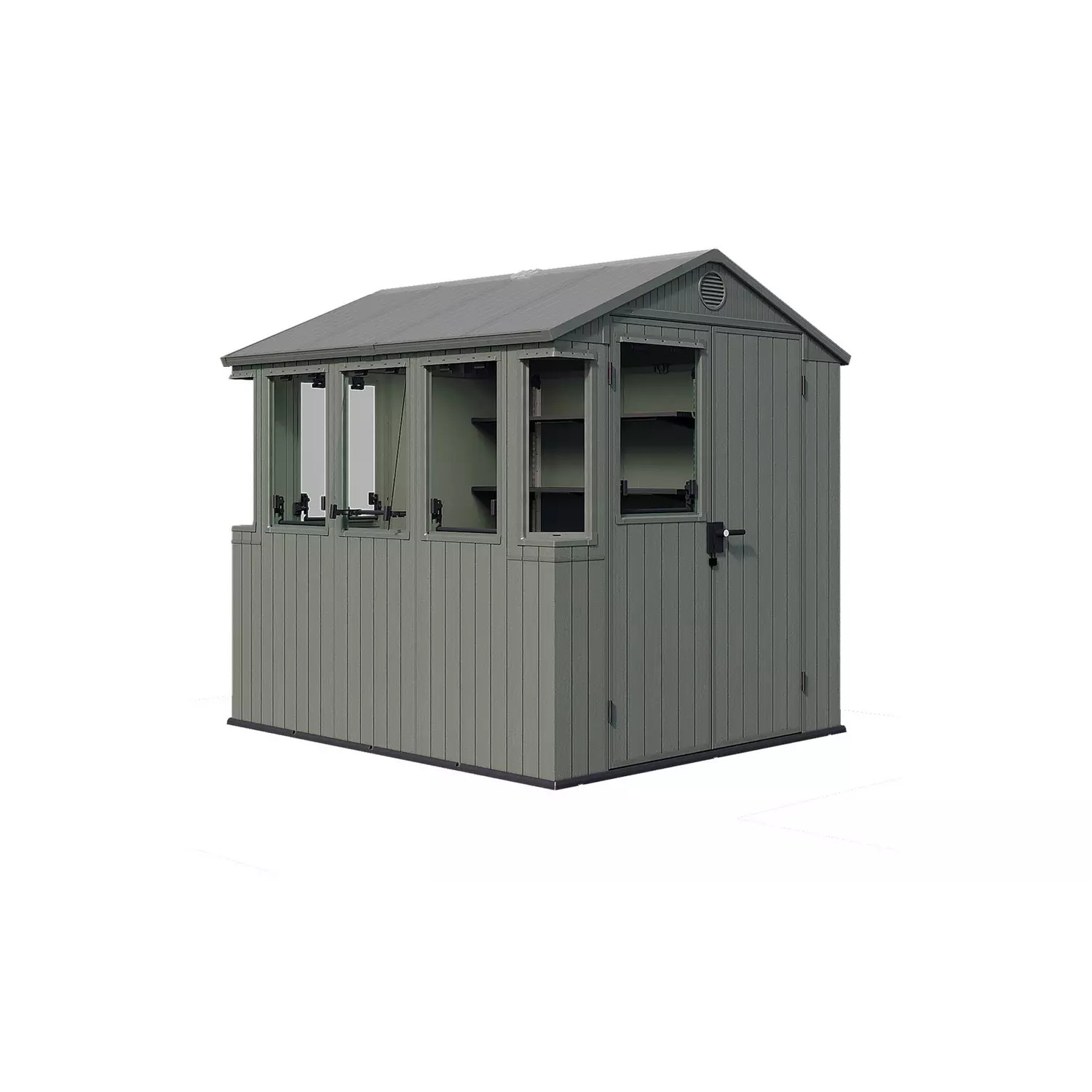 Keter Darwin 6 x 8ft Potting Shed with Shelves and Translucent Roof