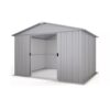 YardMaster 10 x 10ft Galvanised Metal Garden Shed with Anchor Kit