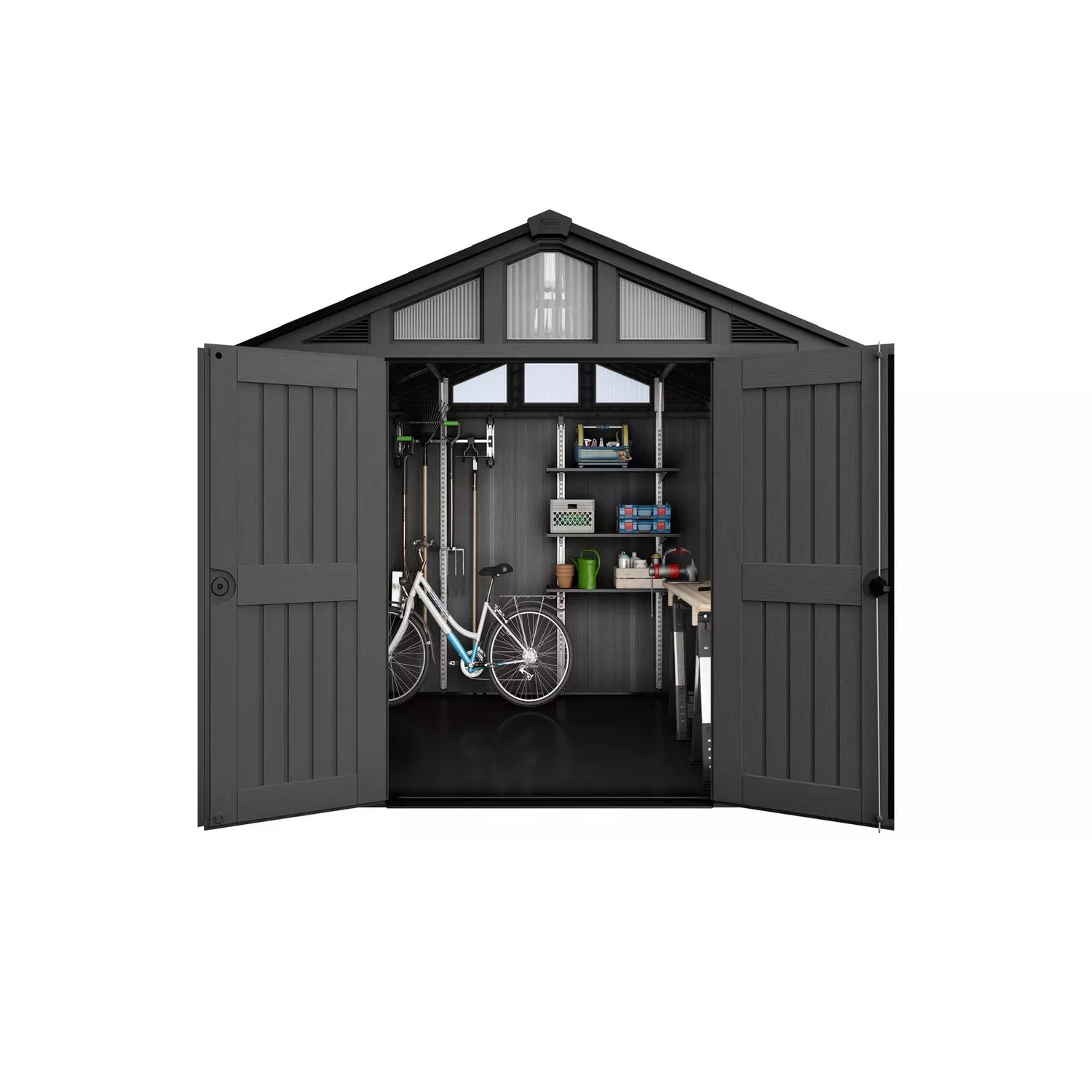 Keter Stronghold 10 x 8ft Steel-Reinforced Resin Shed with Six Windows - Image 2