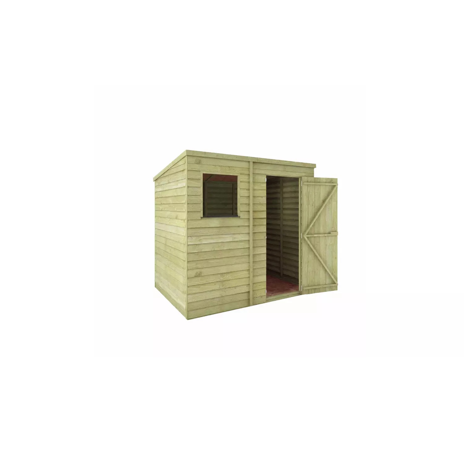 Mercia 7 x 5ft Overlap Timber Pent Shed with Window and Floor - Image 2