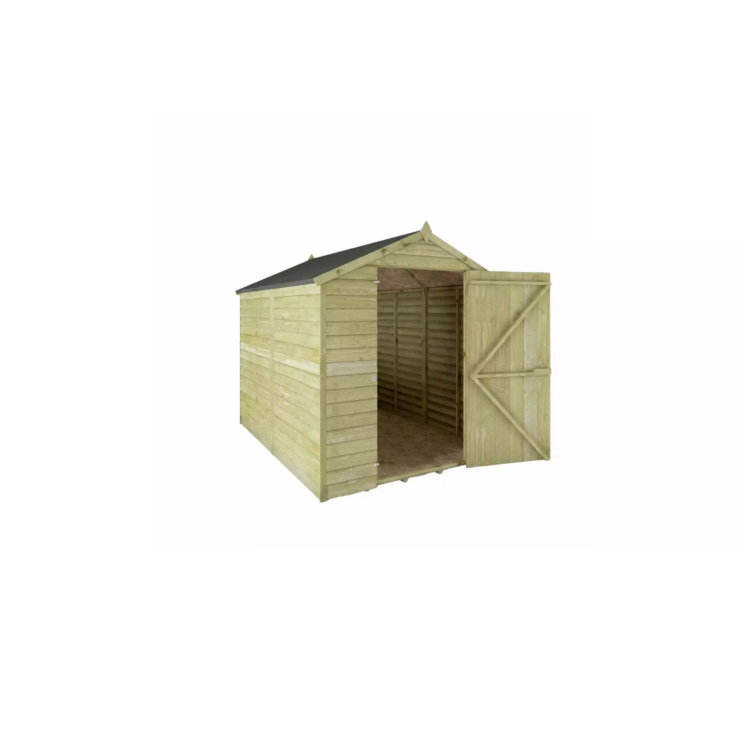 Mercia 8 x 6ft Windowless Overlap Timber Shed with Floor - Image 2