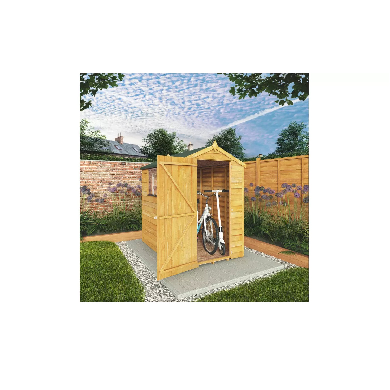 Mercia 6 x 4ft Overlap Timber Shed with Two Side Windows - Image 2