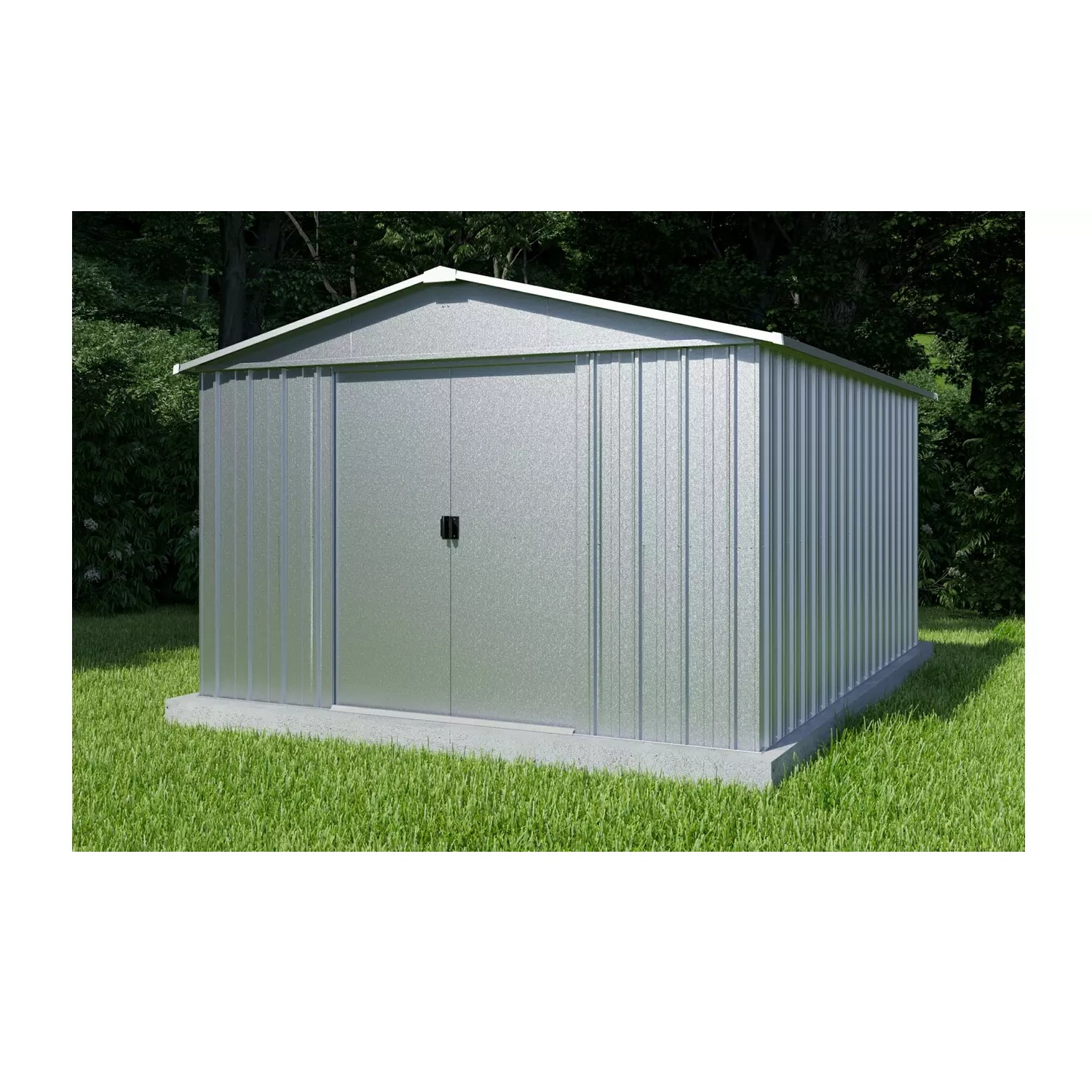 YardMaster 10 x 13ft Galvanised Metal Garden Shed with Anchor Kit - Image 2