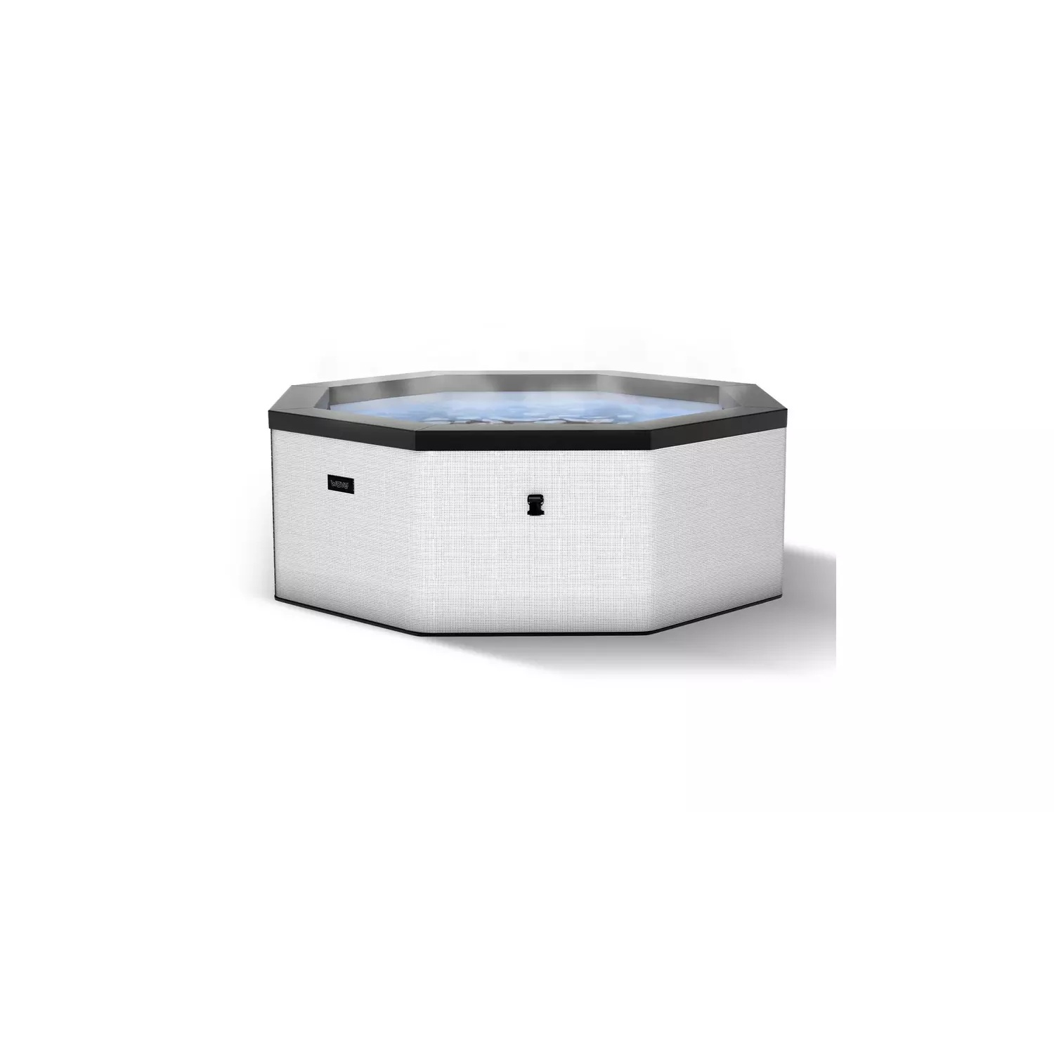 Wave Como 6-Person Eco Foam Octagonal Hot Tub with Integrated Heater, Pebble White