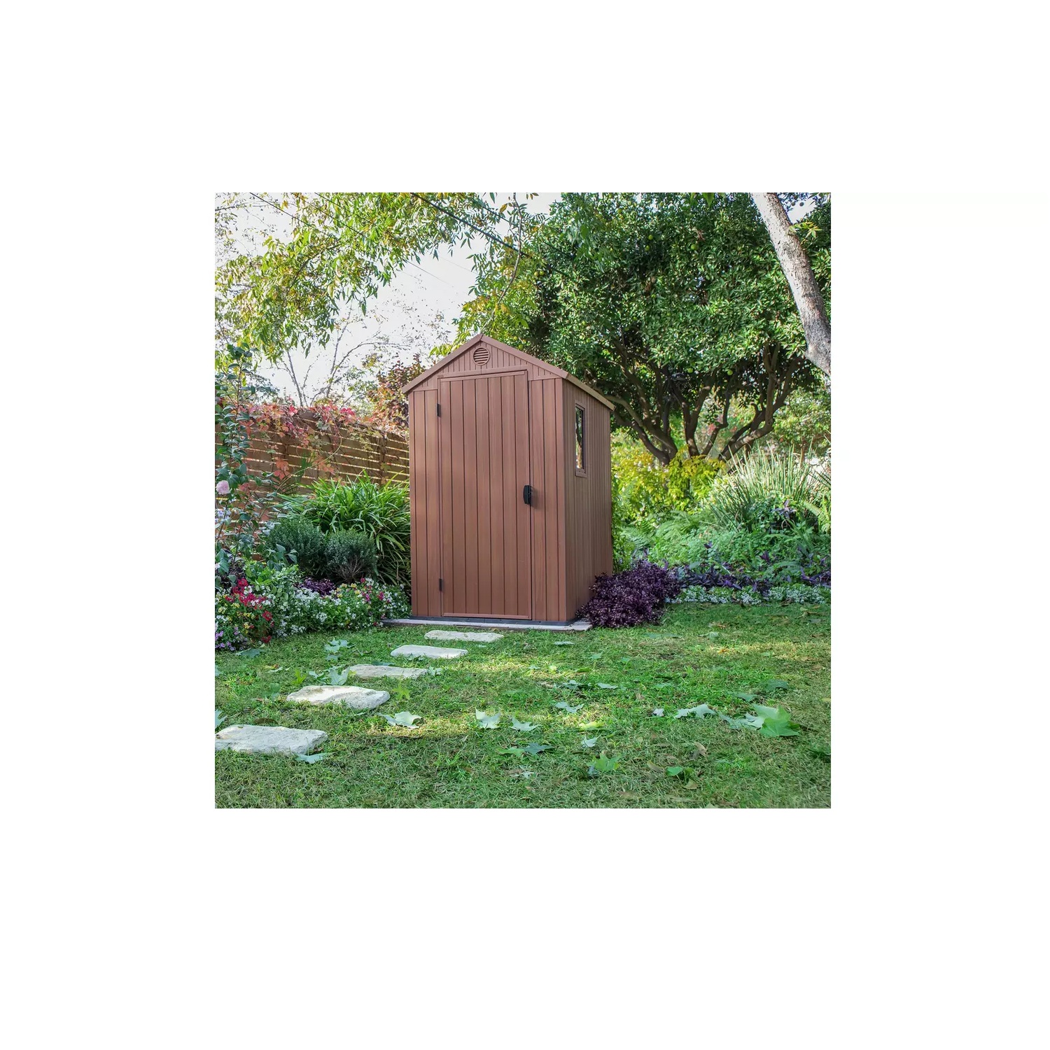 Keter Darwin 4 x 6ft Brown Evotech Resin Shed with Window and Floor - Image 2